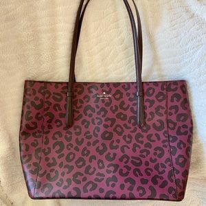 Kate Spade burgundy leopard bag GUC